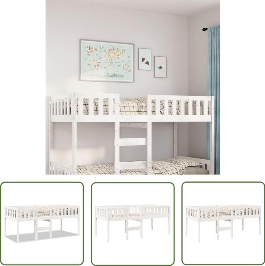 VidaXL Kinderbed zonder matras massief grenenhout wit 75x190 cm Kinderbed Houten Bed Babybed Kids Bed Kinderkamers