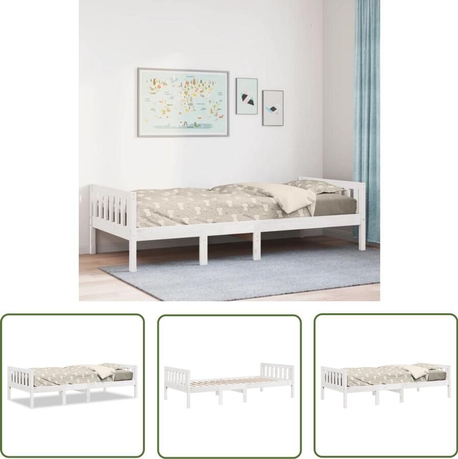 VidaXL Kinderbed zonder matras massief grenenhout wit 80x200 cm Kinderbed Houten Bed Grenenhouten Bed Kinderslaapkamer Babykamer