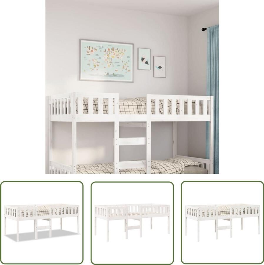 VidaXL Kinderbed zonder matras massief grenenhout wit 90x190 cm Kinderbed Houten Bed Babykamer Kids Kamer Slaapkamers