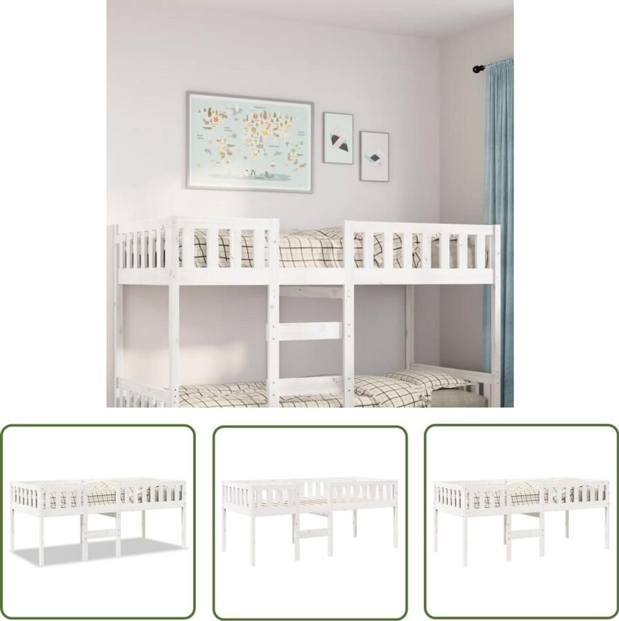 VidaXL Kinderbed zonder matras massief grenenhout wit 90x200 cm Kinderbed Houten Bed Kids Bed Baby Bed Kinderkamer