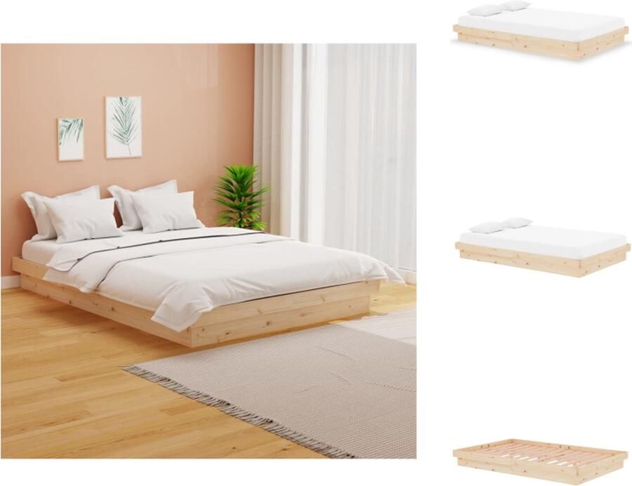 VidaXL Houten Bedframe Grenenhout 194 x 123.5 x 21 cm 120 x 190 cm Montage vereist Bed