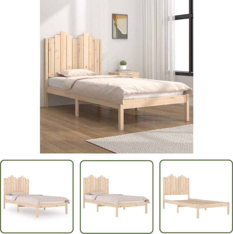 The Living Store Bedframe Klassiek Houten 100 x 200 cm Grenenhout Klassieke Bedframe Houten Bedframe Grenenhouten Bedframe Tweepersoons Bedframe 100x200
