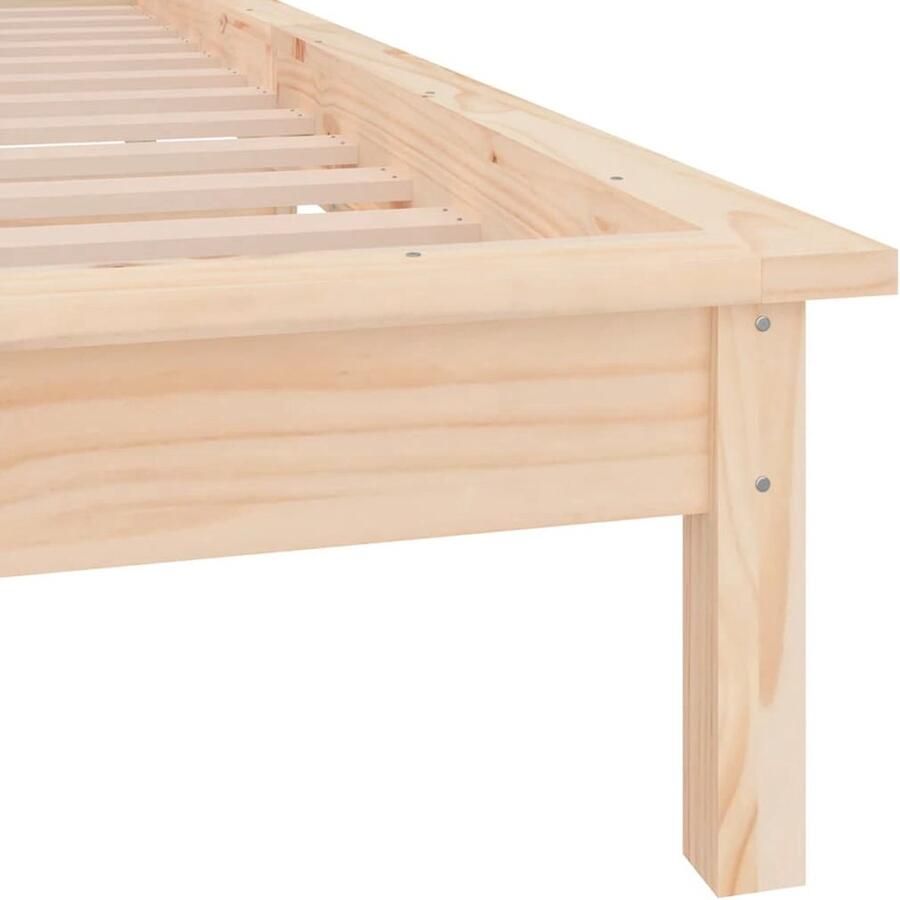 VidaXL Houten Bedframe LED Verlichting Massief Grenenhout 202 x 86.5 x 26 cm Bed