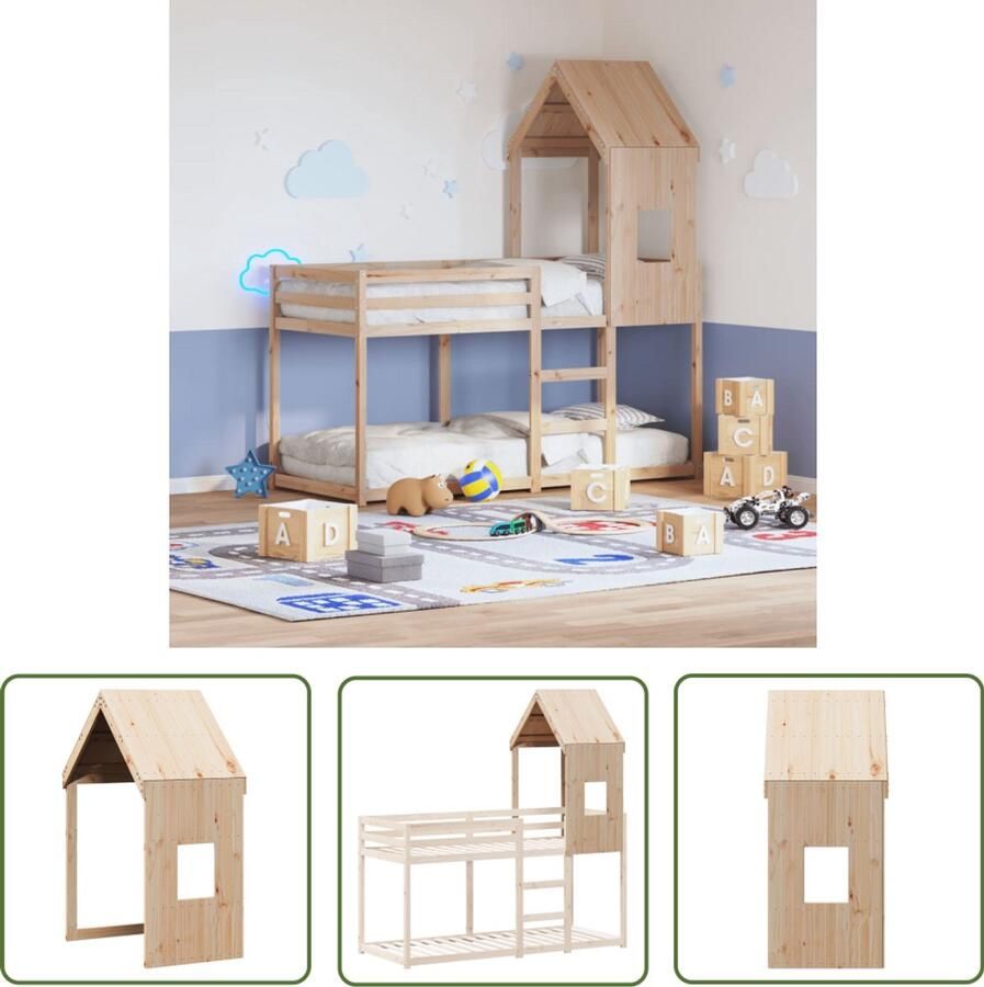 VidaXL Kinderbedhuisje 60x99x139 5 cm massief grenenhout Kinderbedhuisje Houten Bedhuisje Kids Bed Kindermeubilair Speelhoek