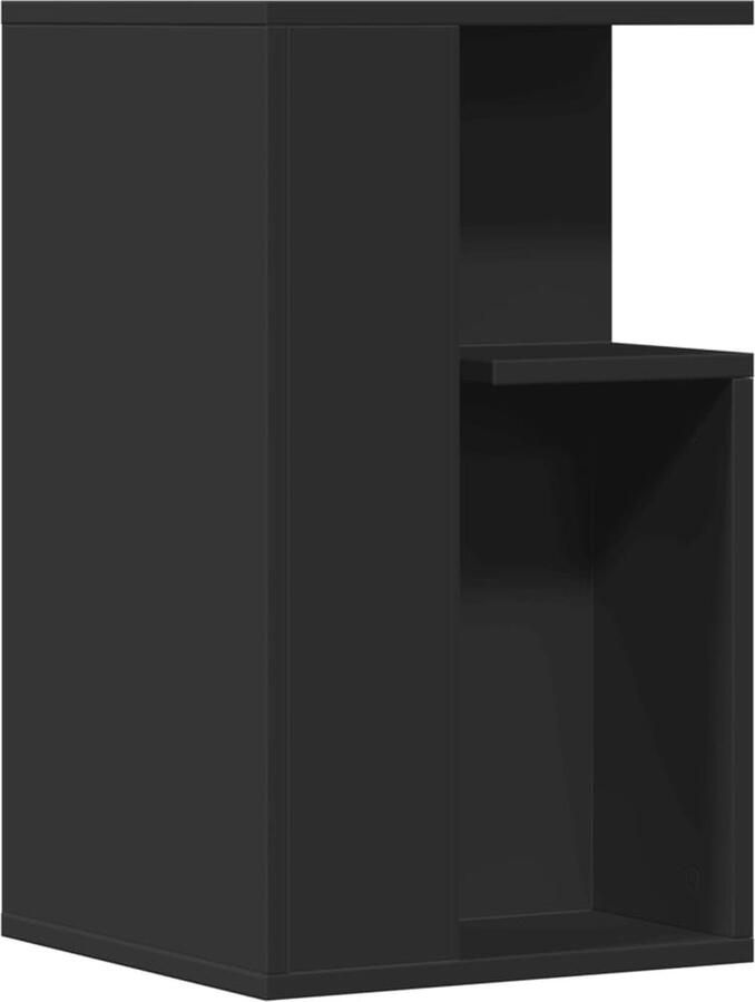 VidaXL Bijzettafel 35x35x60 cm bewerkt hout zwart Bijzettafel Houten Bijzet Tafeltje Zwarte Bijzettafel Salontafel Woonkamermeubilair