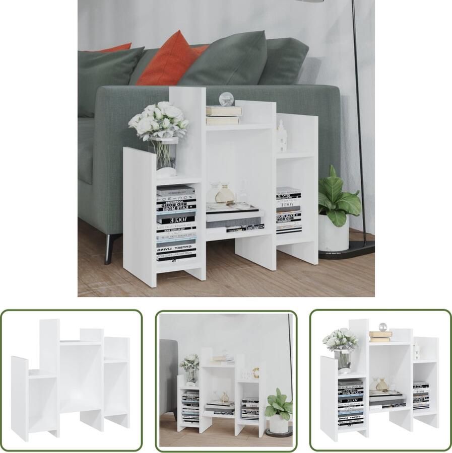 VidaXL Bijzetkast 60x26x60 cm bewerkt hout wit Witte Bijzetkast Houten Bijzetkast Kleine Bijzetkast Salontafel Tv Tafel