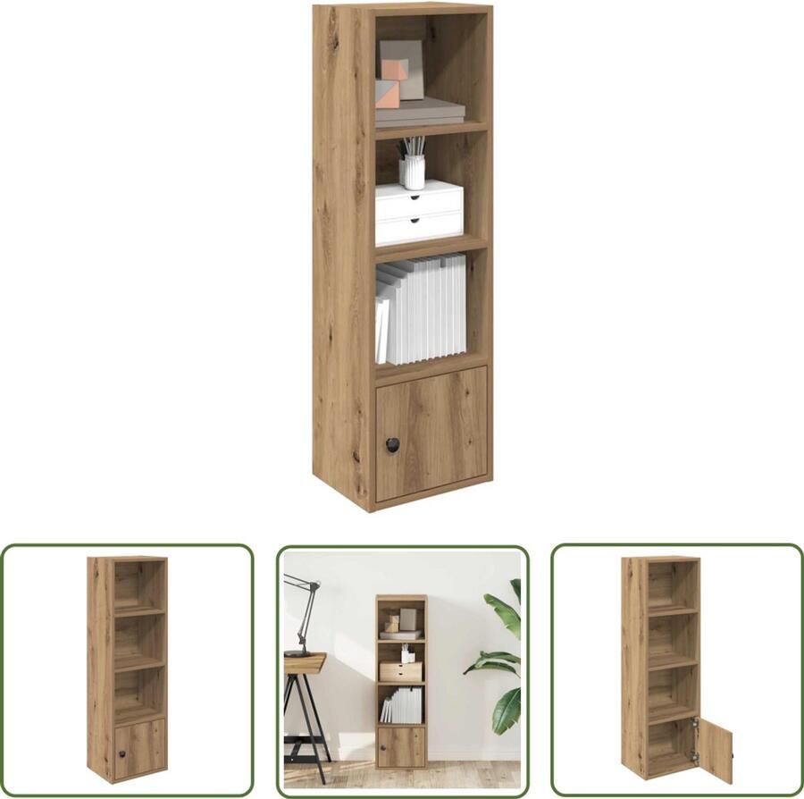 VidaXL Boekenkast 31x24x102 cm bewerkt hout artisanaal eikenkleurig Boekenkast Houten Boekenkast Bibliotheekkast Opslagoplossing Livingroom Furniture