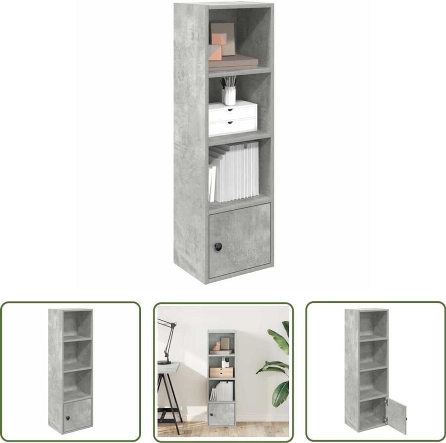 VidaXL Boekenkast 31x24x102 cm bewerkt hout betongrijs Boekenkast Houten Boekenkast Betonnen Boekenkast Grijze Boekenkast Compact Boekenkast