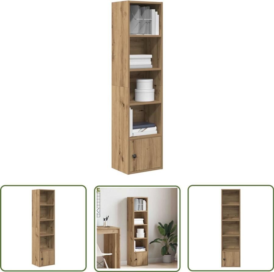 VidaXL Boekenkast 31x24x127 cm bewerkt hout artisanaal eikenkleurig Boekenkast Houten Boekenkast Eiken Kleur Boekenkast Opslagkast Bibliotheekkast