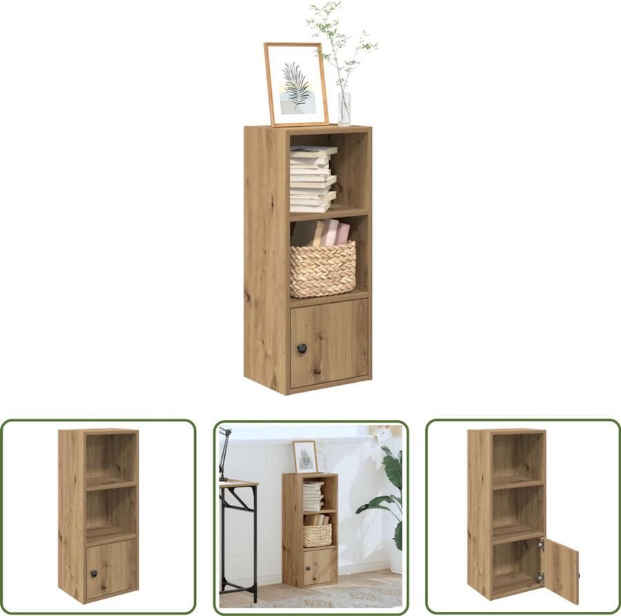 VidaXL Boekenkast 31x24x77 cm bewerkt hout artisanaal eikenkleurig Boekenkast Houten Boekenkast Bibliotheekkast Opslagkast Decoratieve Kast