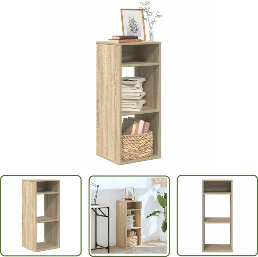 VidaXL Boekenkast 34x31x80 cm bewerkt hout sonoma eikenkleurig Boekenkast Houten Boekenkast Boekenrek Bibliotheekkast Salontafel