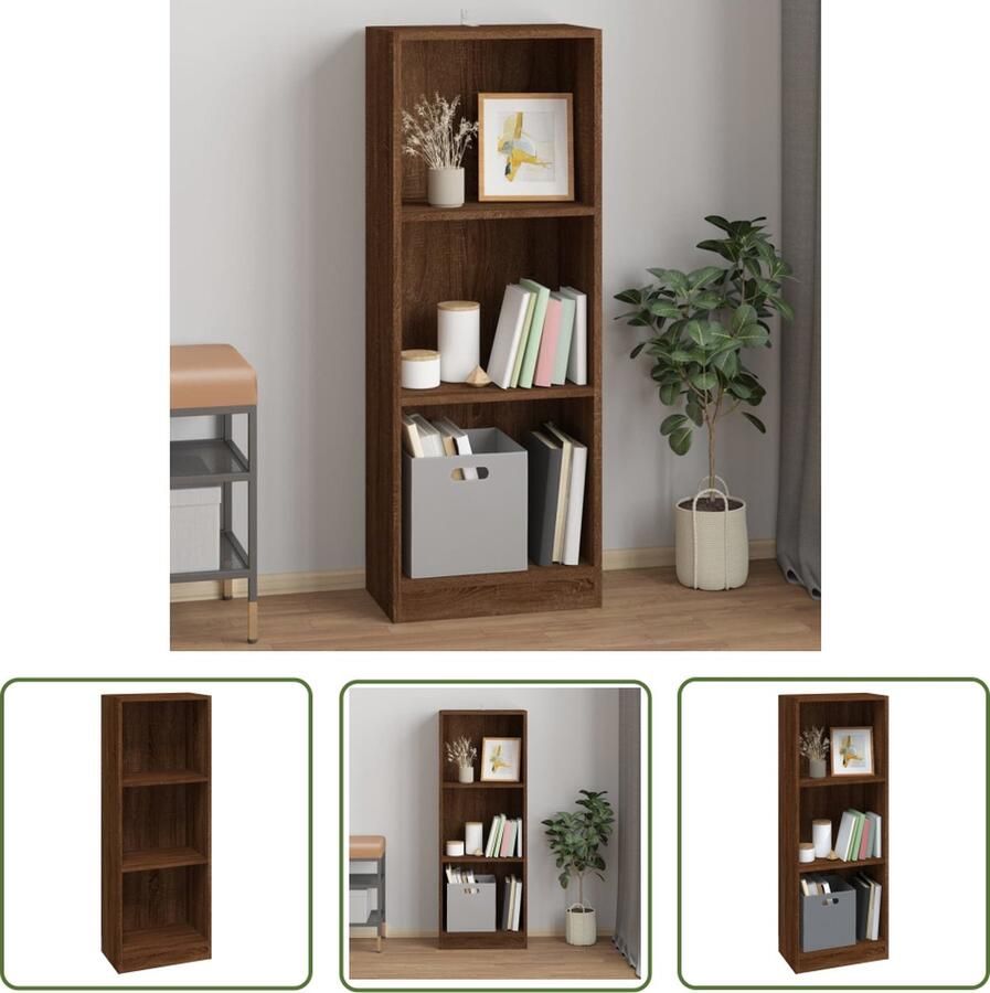 The Living Store Boekenkast Klassiek Meubelen Afmetingen- 40 x 24 x 109 cm Kleur- Bruineiken Stevig materiaal Boekenkast Houten Boekenkast Klassieke Boekenkast Bruine Boekenkast Kleine Boekenkast - Foto 2