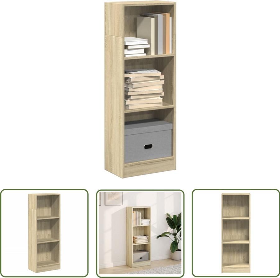 The Living Store Boekenkast 40x24x109 cm bewerkt hout sonoma eikenkleurig Boekenkast Houten Boekenkast Sonoma Eiken Boekenkast Opbergkast Bibliotheekkast