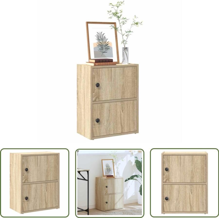 VidaXL Boekenkast 40x24x52 cm bewerkt hout sonoma eikenkleurig Boekenkast Houten Boekenkast Bibliotheekkast Opslagkast Decoratieve Kast