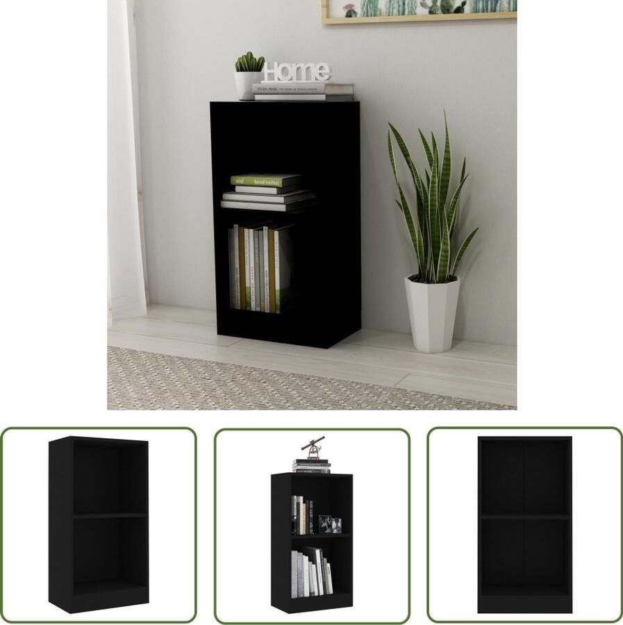 VidaXL Boekenkast 40x24x75 cm bewerkt hout zwart Boekenkast Houten Boekenkast Zwarte Boekenkast Compact Boekenkast Boekenplank