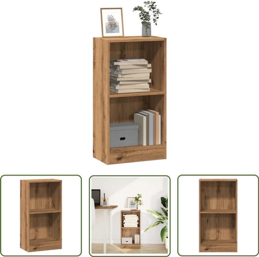 The Living Store Boekenkast 40x24x76 cm bewerkt hout artisanaal eikenkleurig Boekenkast Houten Boekenkast Opbergkast Bibliotheekkast Livingroom Furniture
