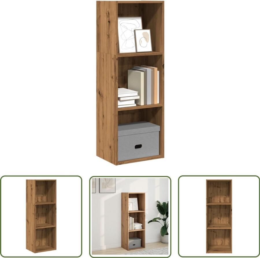 VidaXL Boekenkast 40x30x114 cm bewerkt hout artisanaal eikenkleurig Boekenkast Houten Boekenkast Bibliotheek Opslagkast Woonkamerdecoratie