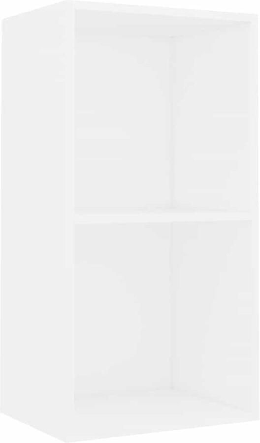 VidaXL Houten Boekenkast 40x30x76 5 cm bewerkt hout wit Boekenrek Opbergkast Woonaccessoires