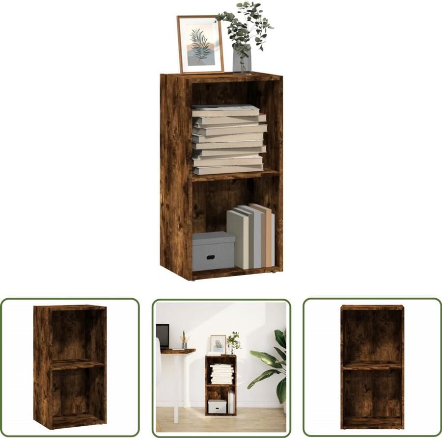 The Living Store Boekenkast 40x30x77 cm bewerkt hout gerookt eikenkleurig Boekenkast Houten Boekenkast Opbergkast Kast Interieurdecoratie