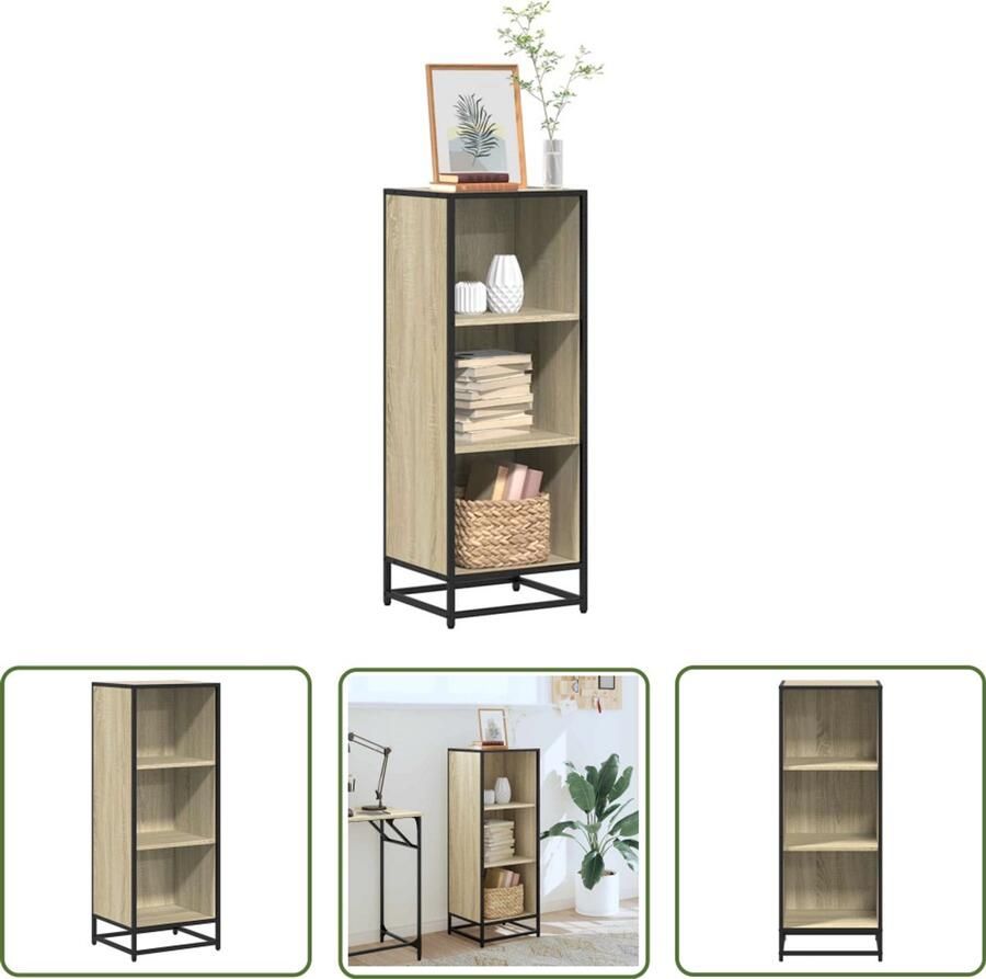VidaXL Boekenkast 40x35x107 5 cm bewerkt hout sonoma eikenkleurig Boekenkast Houten Boekenkast Sonoma Eiken Bibliotheekkast Opbergkast