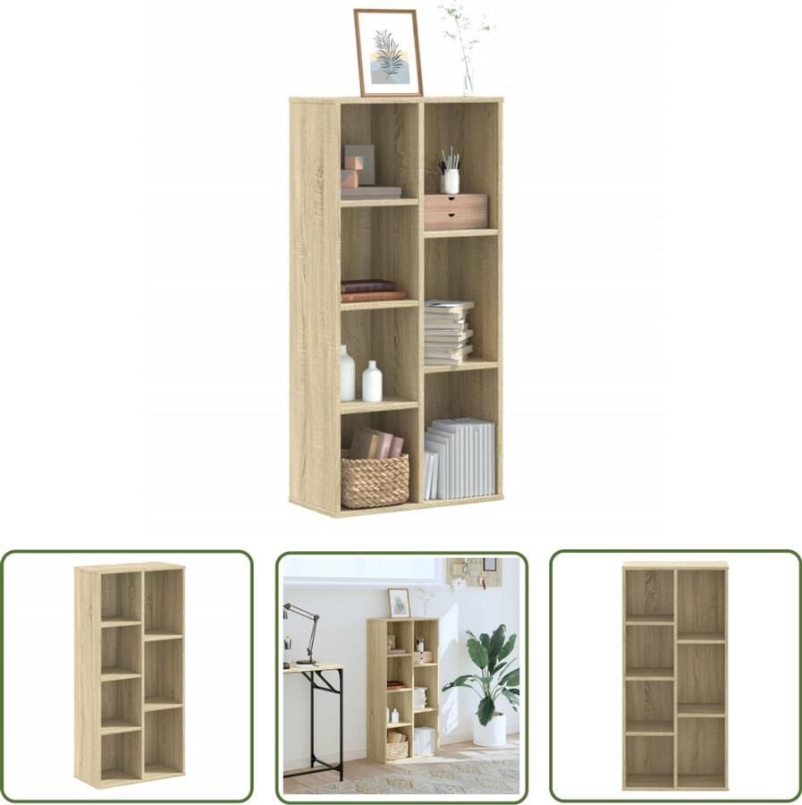 VidaXL Boekenkast 50x25x105 cm bewerkt hout sonoma eikenkleurig Boekenkast Houten Boekenkast Sonoma Eiken Bibliotheekkast Opslagoplossing