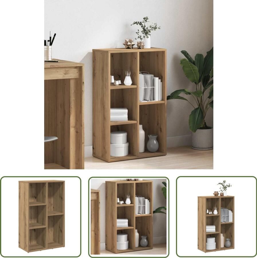 The Living Store Boekenkast 50x25x80 cm bewerkt hout artisanaal eikenkleur Boekenkast Houten Boekenkast Bibliotheekkast Opslagkast Vintage Boekenkast