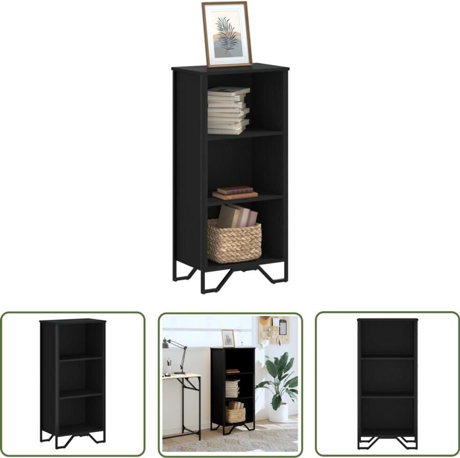 The Living Store Boekenkast 50x31x106 cm bewerkt hout zwart Boekenkast Houten Boekenkast Design Boekenkast Moderne Boekenkast Boekenplank