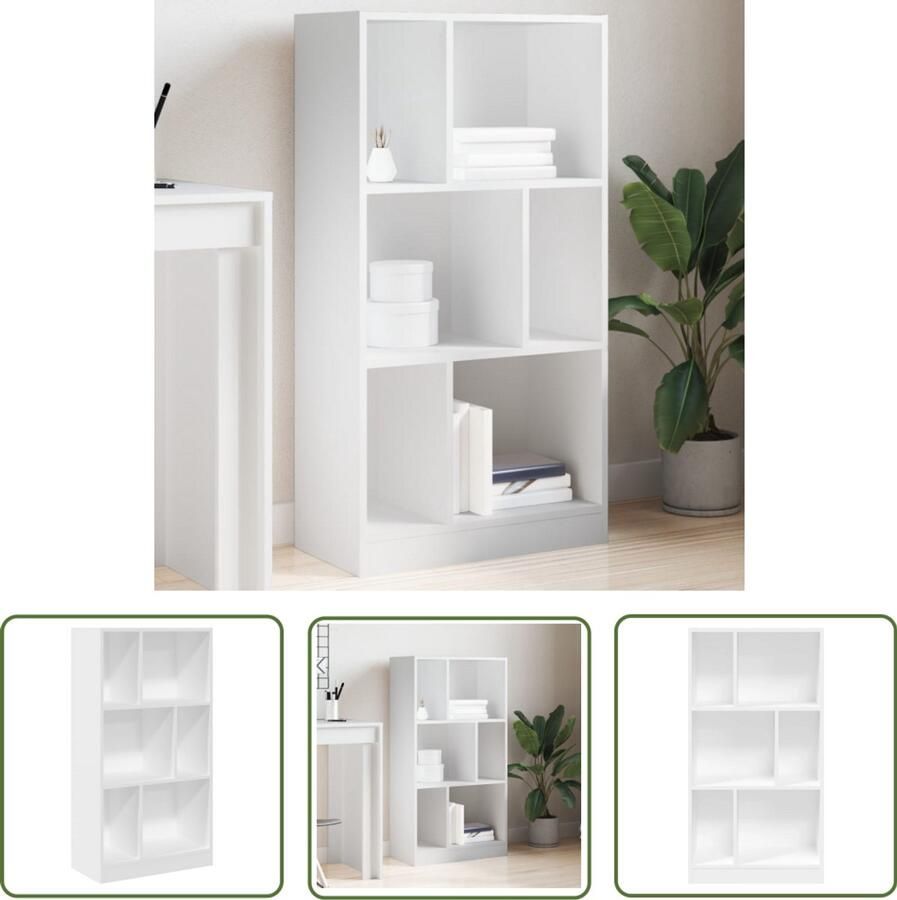 The Living Store Boekenkast 57x28 5x107 5 cm bewerkt hout wit Boekenkast Houten Boekenkast Wit Boekenkast Opbergkast Bibliotheekkast
