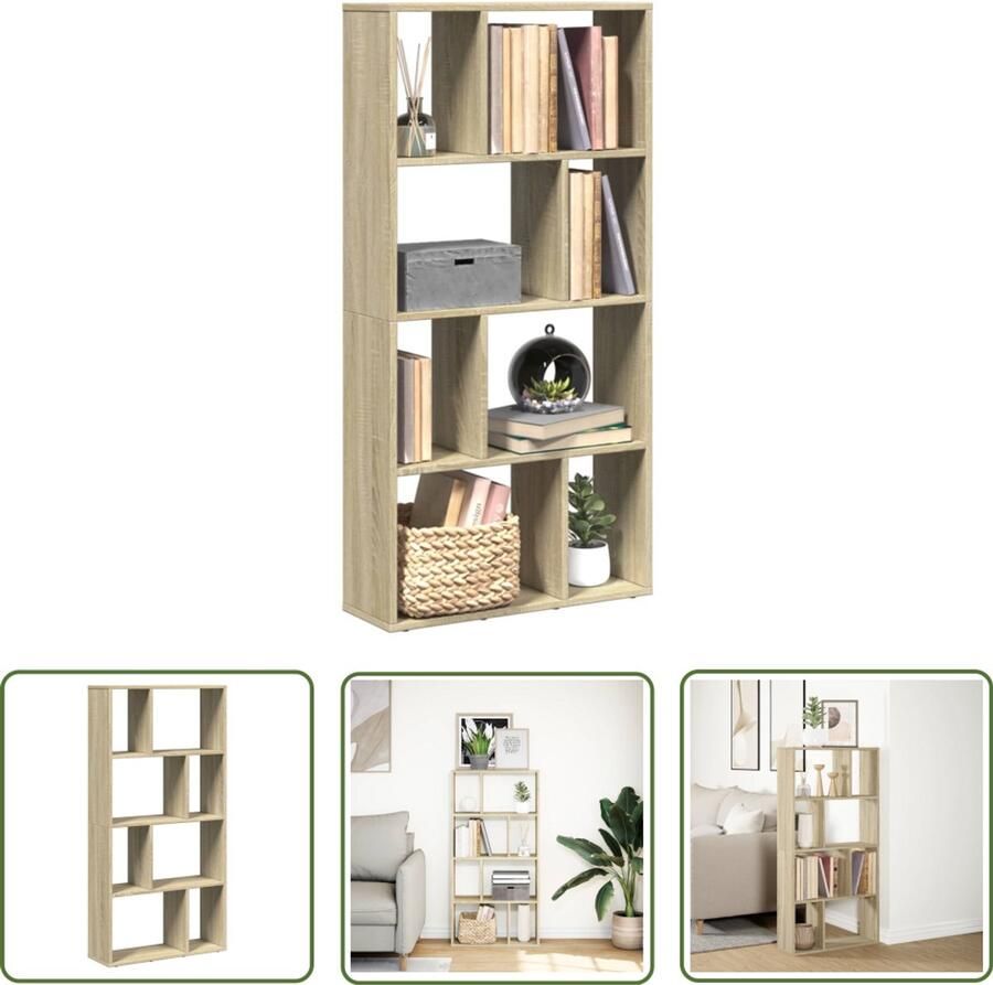 The Living Store Boekenkast 60x20x120 cm bewerkt hout sonoma eikenkleurig Boekenkast Houten Boekenkast Boekenplank Opbergkast Salontafel