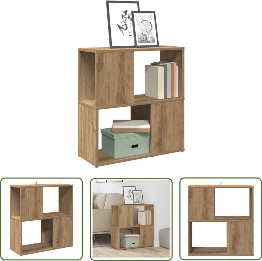 VidaXL Boekenkast 60x24x63 cm bewerkt hout artisanaal eikenkleur Boekenkast Houten Boekenkast Eiken Kleur Boekenkast Minimalistische Boekenkast Opbergkast