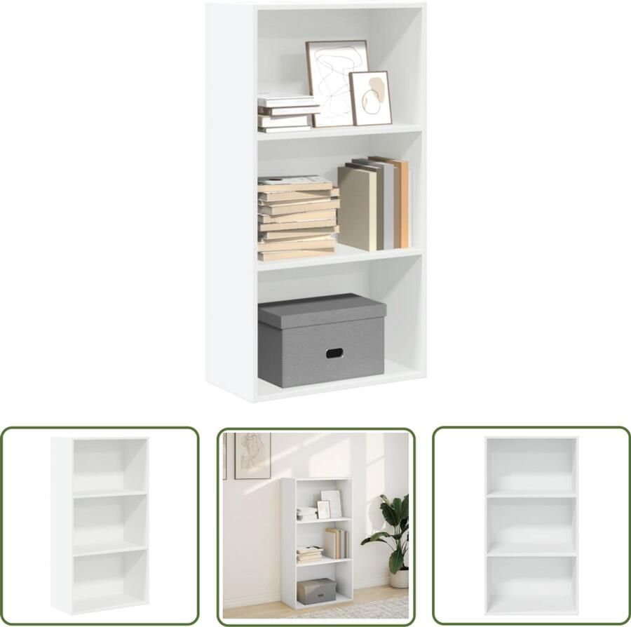 The Living Store Boekenkast 60x30x114 cm bewerkt hout wit Boekenkast Houten Boekenkast Opbergkast Bibliotheekkast Livingroom Furniture