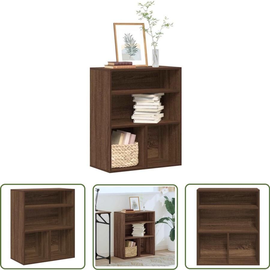 The Living Store Boekenkast 60x30x71 5 cm bewerkt hout bruin eikenkleur Boekenkast Houten Boekenkast Bruine Eiken Boekenkast Boekenrek Wandkast