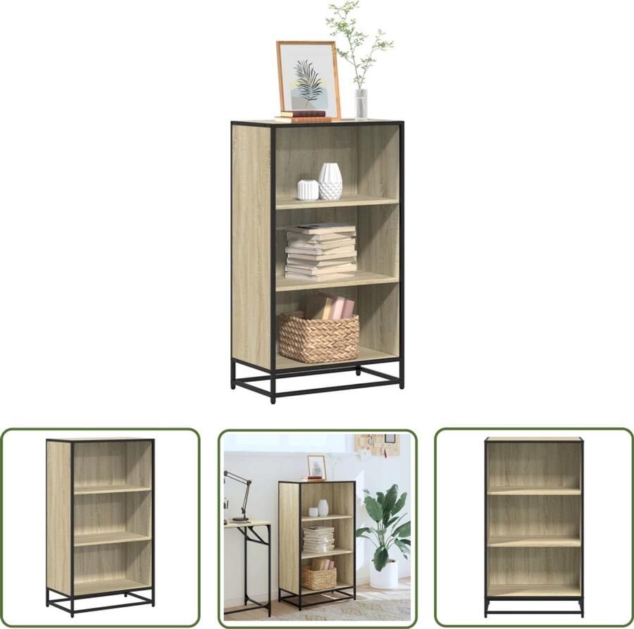 The Living Store Boekenkast 60x35x107 5 cm bewerkt hout sonoma eikenkleurig Boekenkast Houten Boekenkast Boekenplank Opslagkast Salontafel