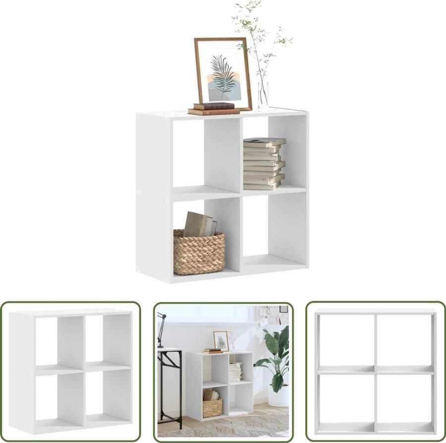 The Living Store Boekenkast 68 5x32x68 5 cm bewerkt hout wit Boekenkast Houten Boekenkast Wit Boekenkast Opbergkast Bibliotheekkast