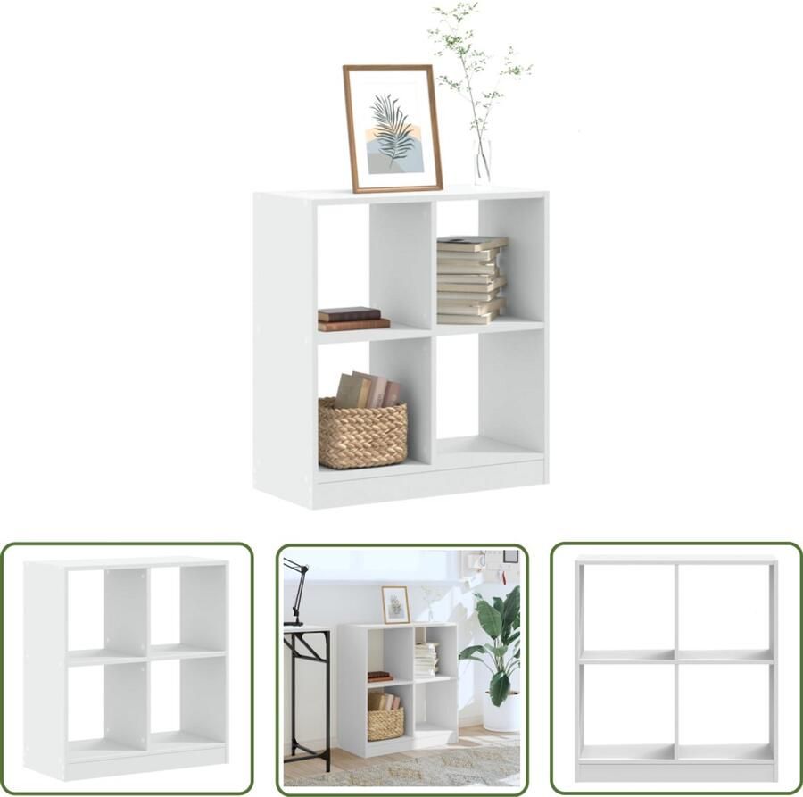 The Living Store Boekenkast 68 5x32x75 cm bewerkt hout wit Boekenkast Houten Boekenkast Opbergkast Bibliotheekkast Kamerdecoratie