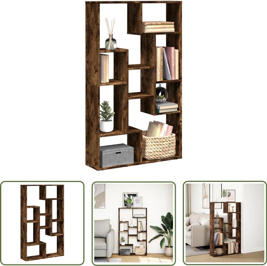 VidaXL Boekenkast 72x20x120 cm bewerkt hout gerookt eikenkleurig Boekenkast Houten Boekenkast Vintage Boekenkast Boekenplank Opbergkast