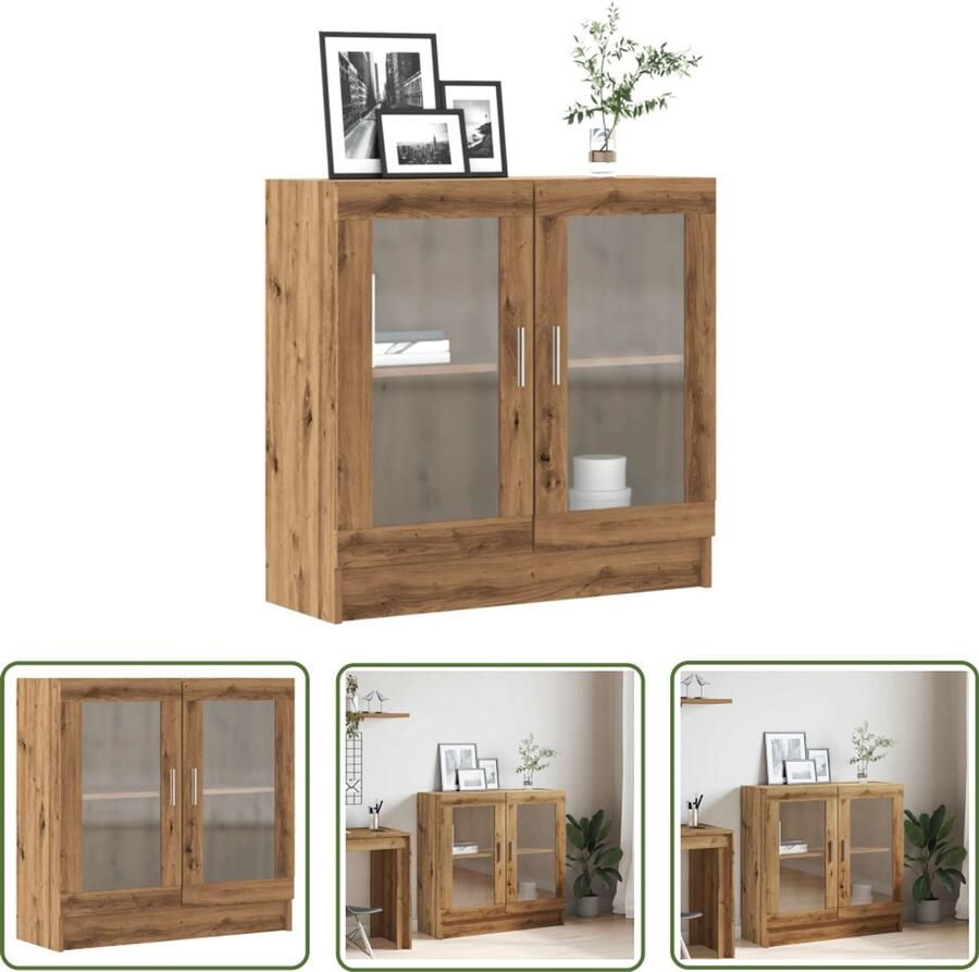 The Living Store Boekenkast 82 5x30 5x80 cm bewerkt hout artisanaal eikenkleurig Boekenkast Houten Boekenkast Bibliotheekkast Opslagkast Vintage Boekenkast