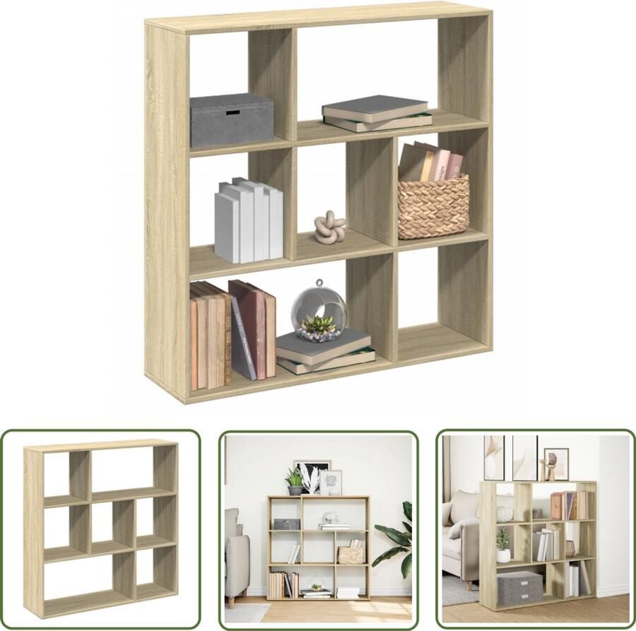 The Living Store Kamerscherm boekenkast 102x29x103 5 cm hout sonoma eikenkleur Boekenkast Houten Boekenkast Boekenplank Opbergkast Kamerscherm