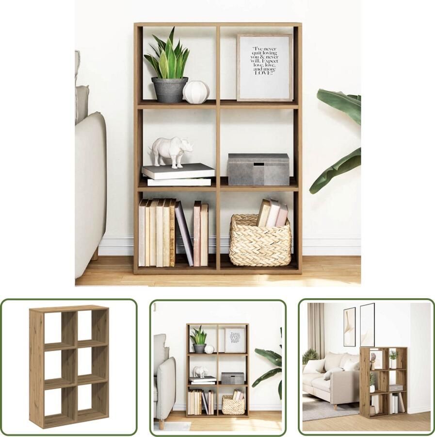 VidaXL Kamerscherm boekenkast 69 5x29x103 5 cm hout artisanaal eiken Boekenkast Houten Boekenkast Opbergkast Kamerscherm Design Boekenkast