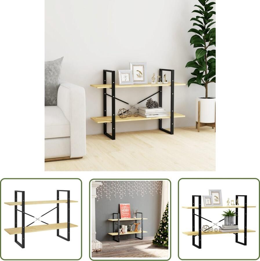 The Living Store Boekenkast Massief grenenhout 100 x 30 x 70 cm IndustriÃle uitstraling Boekenkast Houten Boekenkast Industrieel Design Massief Hout Grenenhout - Foto 2