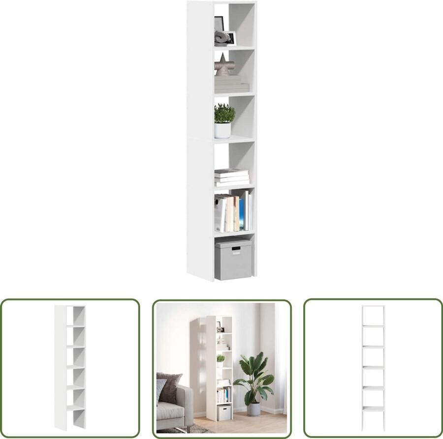 The Living Store Boekenkasten 2 st stapelbaar 30x30x80 cm bewerkt hout wit Boekenkasten Houten Boekenkasten Opbergkast Wandkast Boekenplank