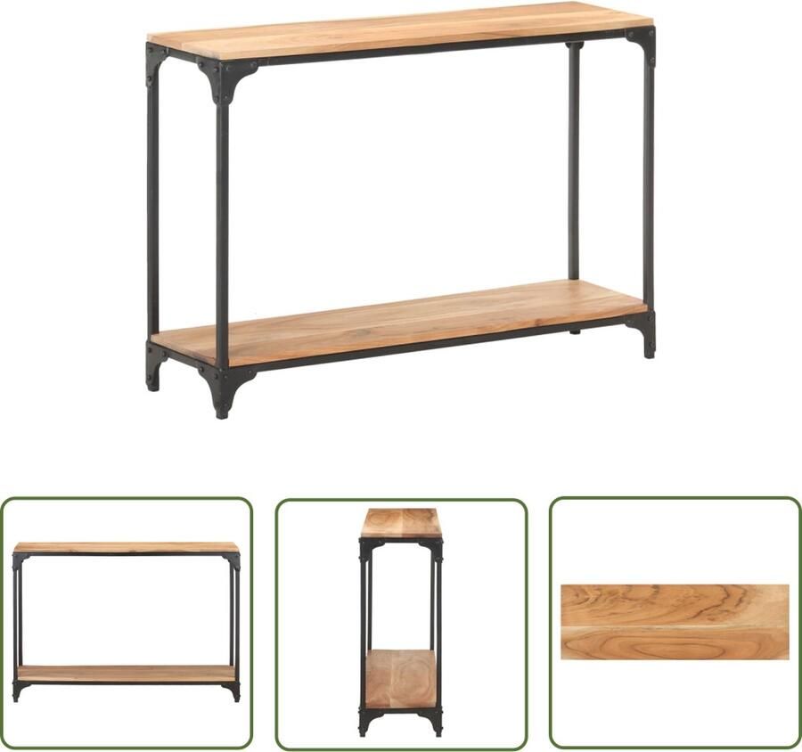 The Living Store Consoletafel Massief Acaciahout 110 x 30 x 75 cm Natuurlijke afwerking Consoletafel Houten Consoletafel Acacia Tafellaar Salontafel Entreetafel - Foto 2