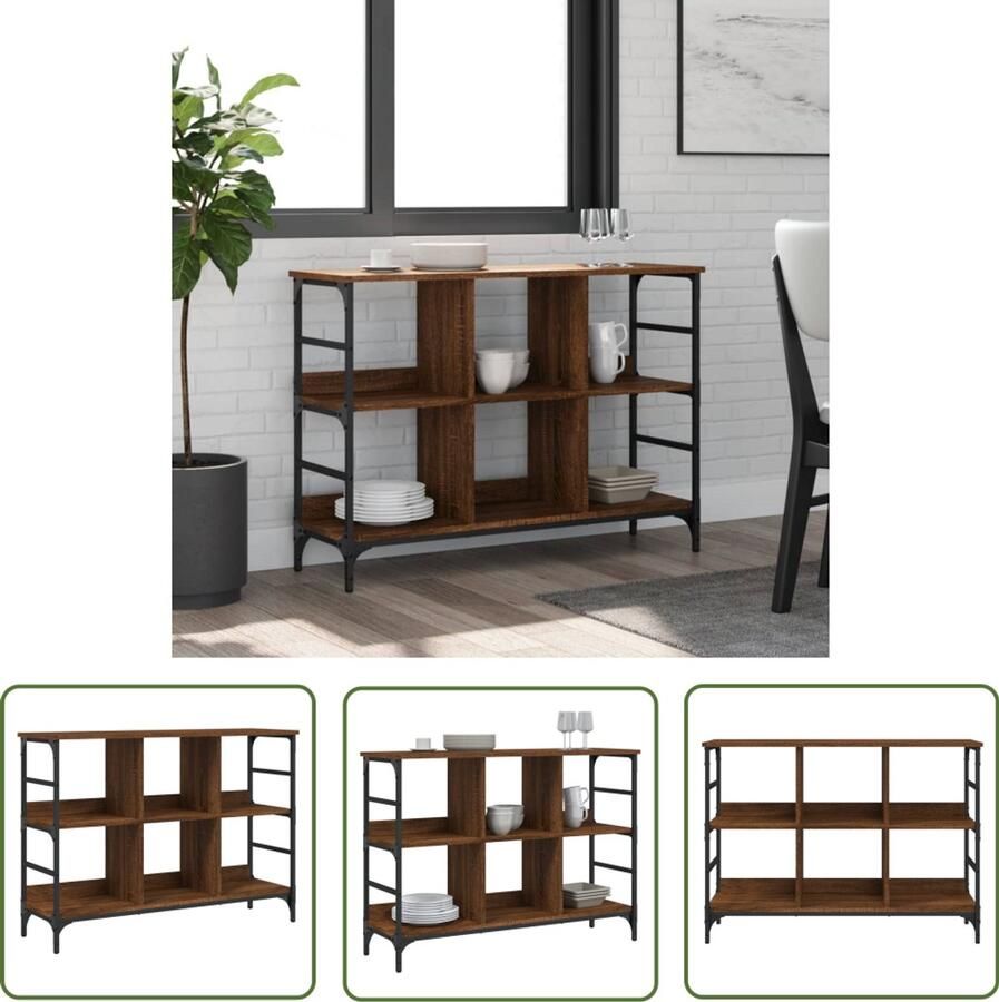 VidaXL Dressoir 102x32x73 5 cm bewerkt hout bruin eikenkleur Dressoir Houten Dressoir Vintage Dressoir Landelijk Dressoir Salontafel
