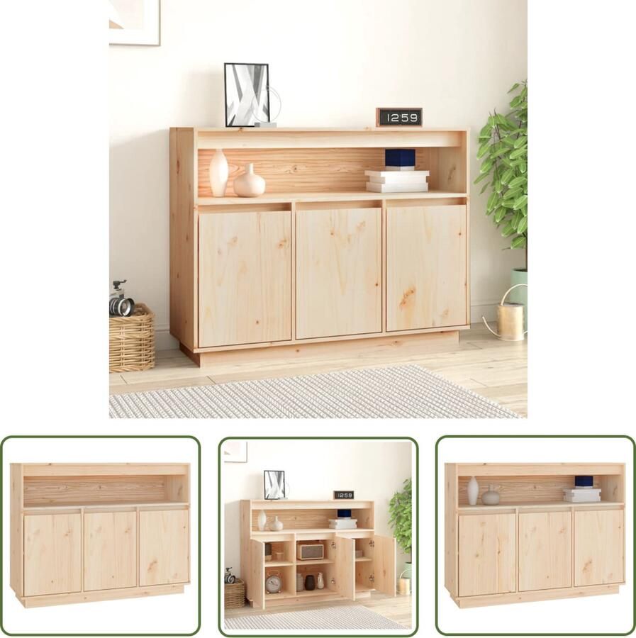VidaXL Dressoir 104 5x34x80 cm massief grenenhout Dressoir Houten Dressoir Grenen Dressoir Vintage Dressoir Landelijk Dressoir