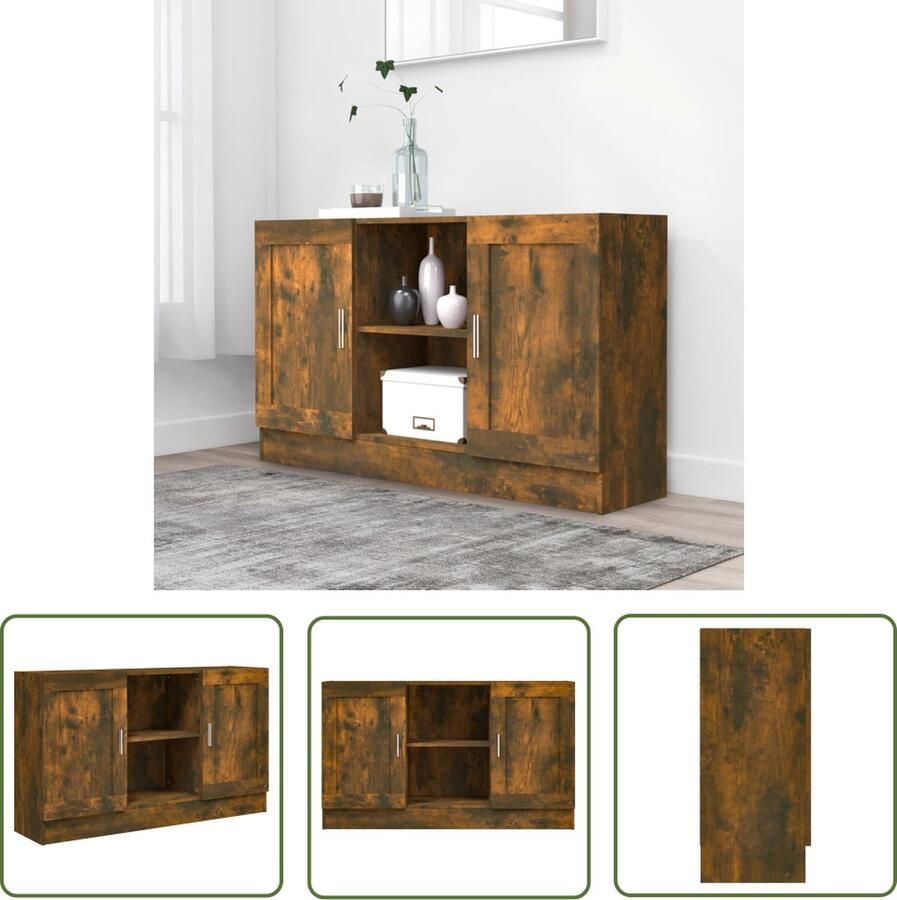 The Living Store Dressoir 120x30 5x70 cm bewerkt hout gerookt eikenkleurig Dressoir Houten Dressoir Vintage Dressoir Landelijk Dressoir Tv Meubel