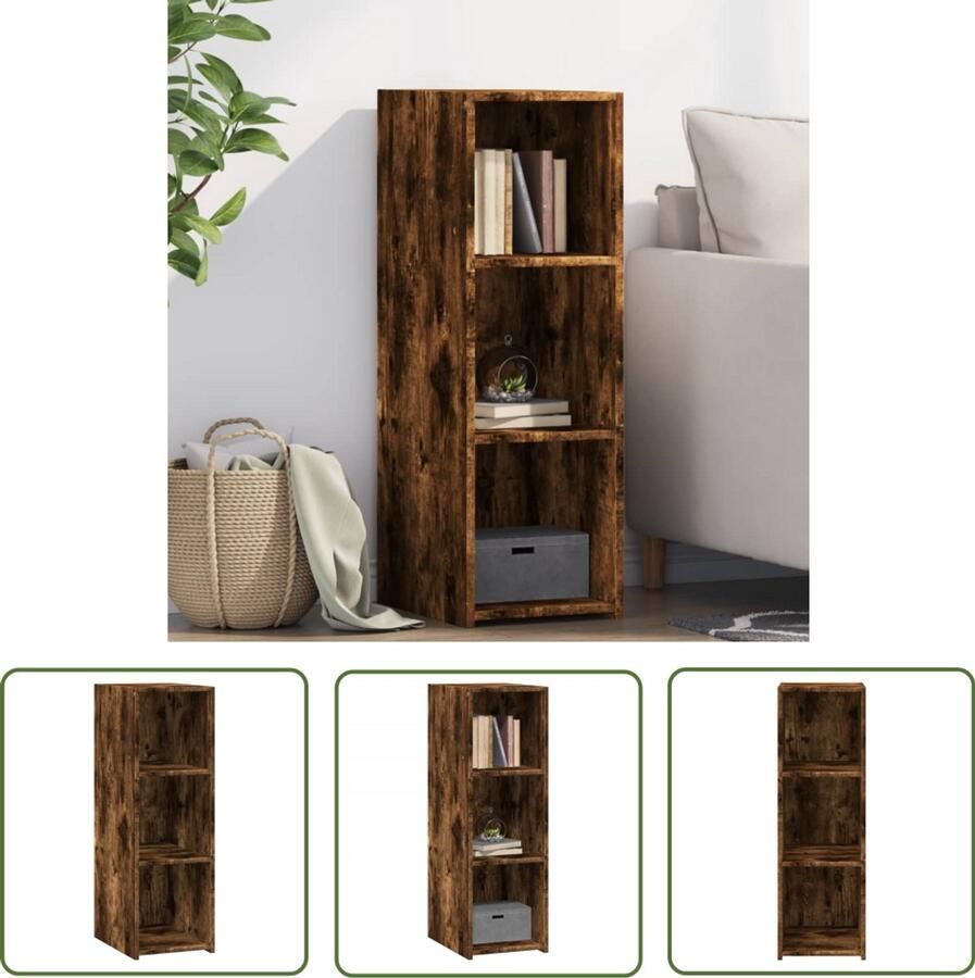 VidaXL Dressoir 30x41x93 cm bewerkt hout gerookt eikenkleurig Dressoir Houten Dressoir Bruine Dressoir Vintage Dressoir Landelijke Dressoir