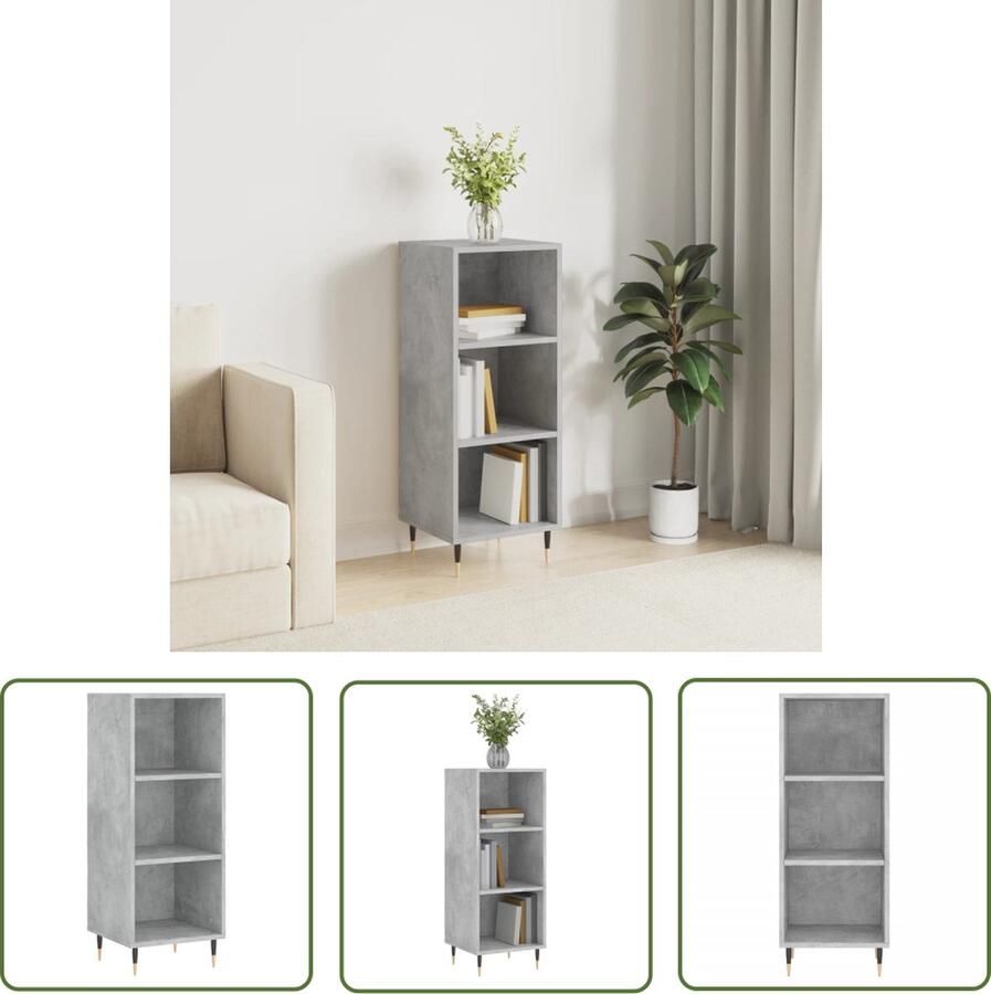 The Living Store Dressoir 34 5x32 5x90 cm bewerkt hout betongrijs Dressoir Houten Dressoir Grijze Dressoir Vintage Dressoir Salontafel