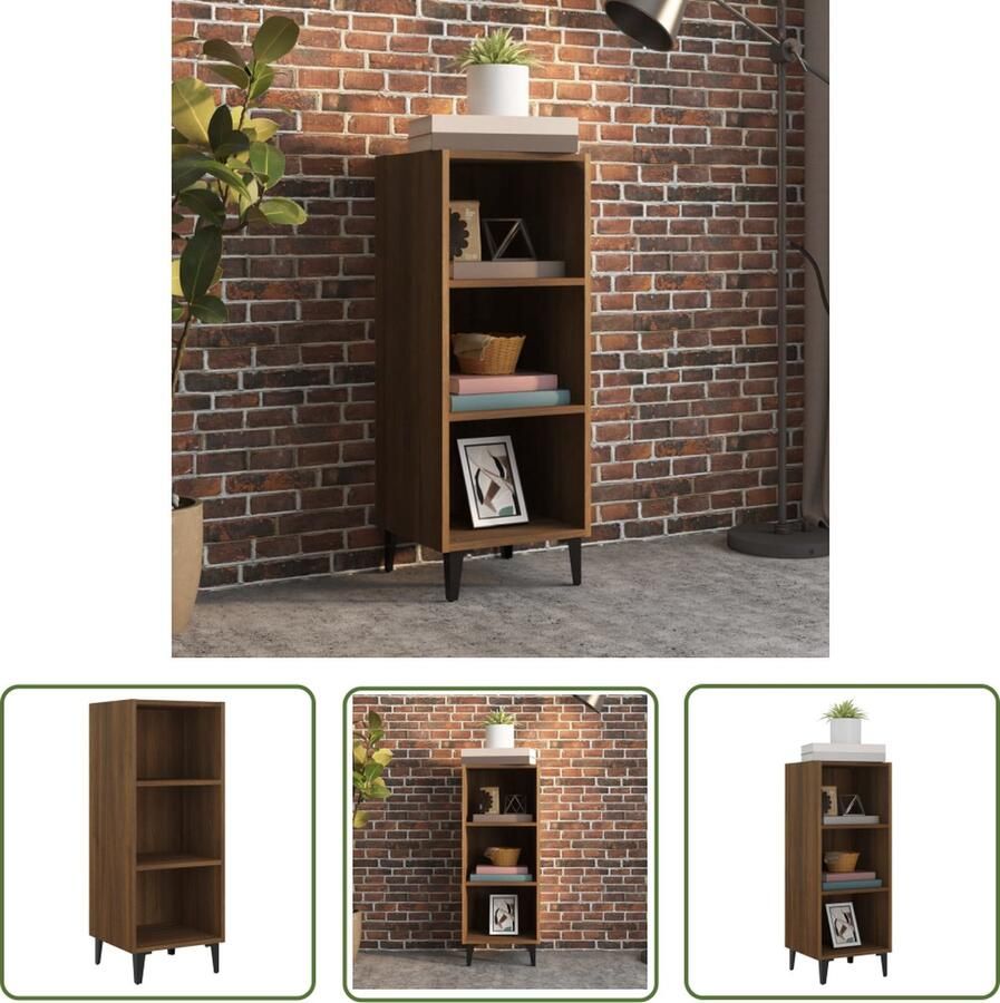 The Living Store Dressoir 34 5x32 5x90 cm bewerkt hout bruin eikenkleur Dressoir Meubels Houten Dressoir Vintage Dressoir Landelijk Dressoir