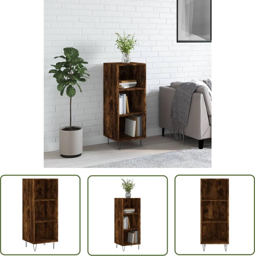 The Living Store Dressoir 34 5x32 5x90 cm bewerkt hout gerookt eikenkleurig Dressoir Vintage Dresser Houten Dressoir Landelijk Dressoir Meubels Slaapkamer - Foto 3