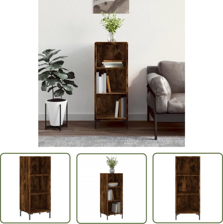 The Living Store Dressoir 34 5x32 5x90 cm bewerkt hout gerookt eikenkleurig Dressoir Vintage Dresser Houten Dressoir Landelijk Dressoir Meubels Slaapkamer - Foto 2